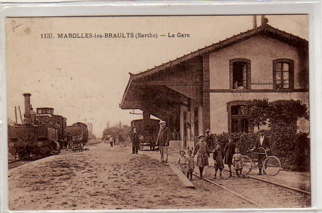 MAROLLES LES BRAULTS LA GARE ARRIVEE DES TRAMWAYS - Marolles