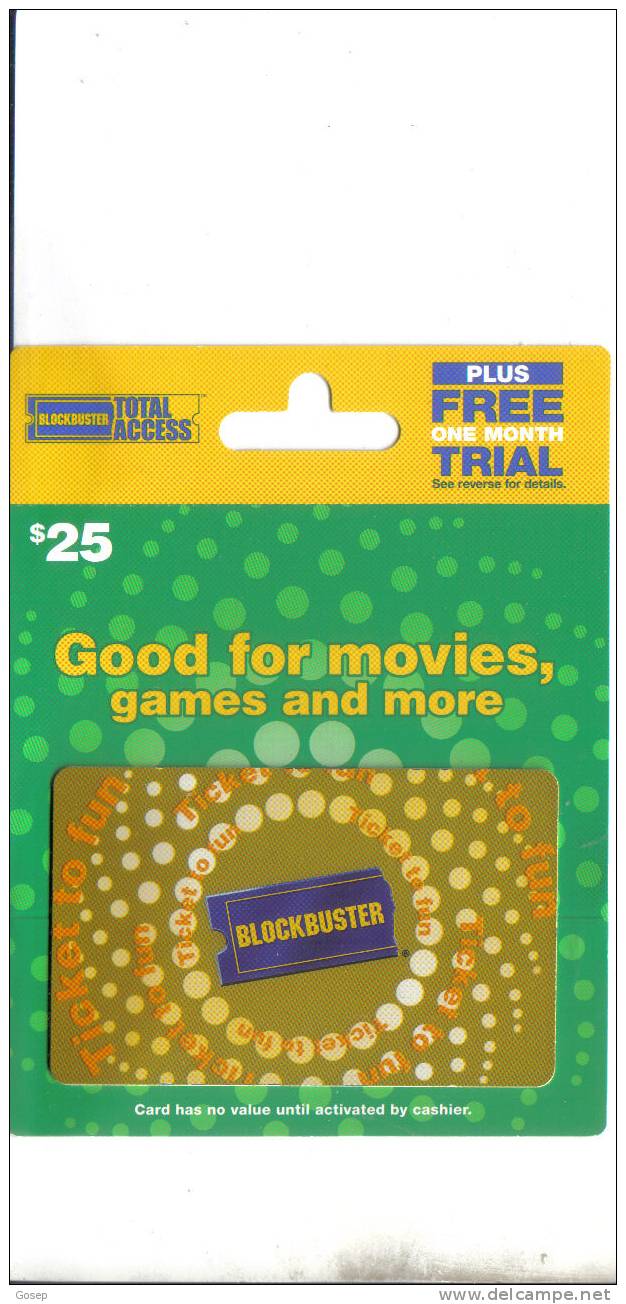 U.s.a.-good For Movies Games And More (blockbuster)-$25-mint Folder - Andere & Zonder Classificatie