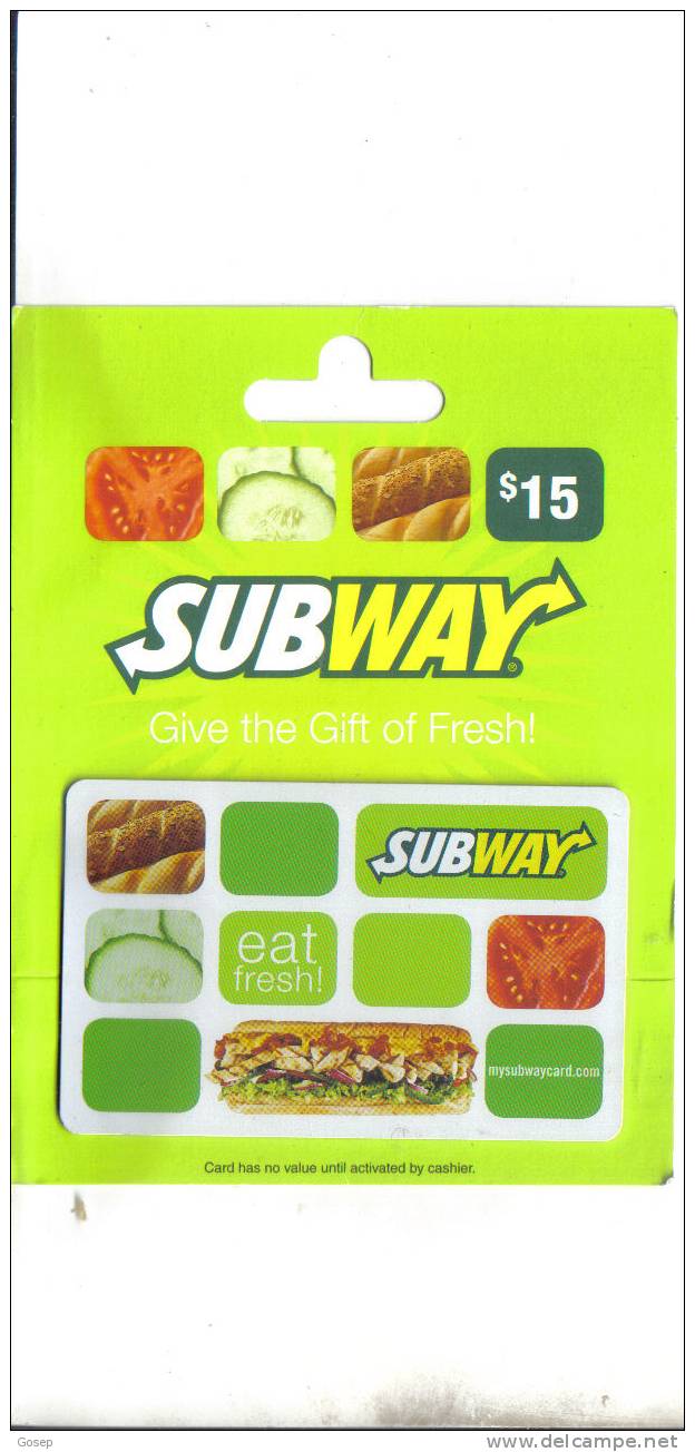 U.s.a.-subway Eat Fresh-$15-mint Folder - Alimentación