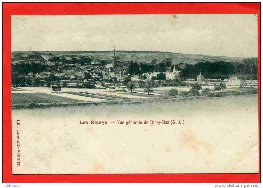 LES RICEYS 1900 VUE GENERALE DE RICEYS BAS CARTE PRECURSEUR EN BON ETAT - Les Riceys