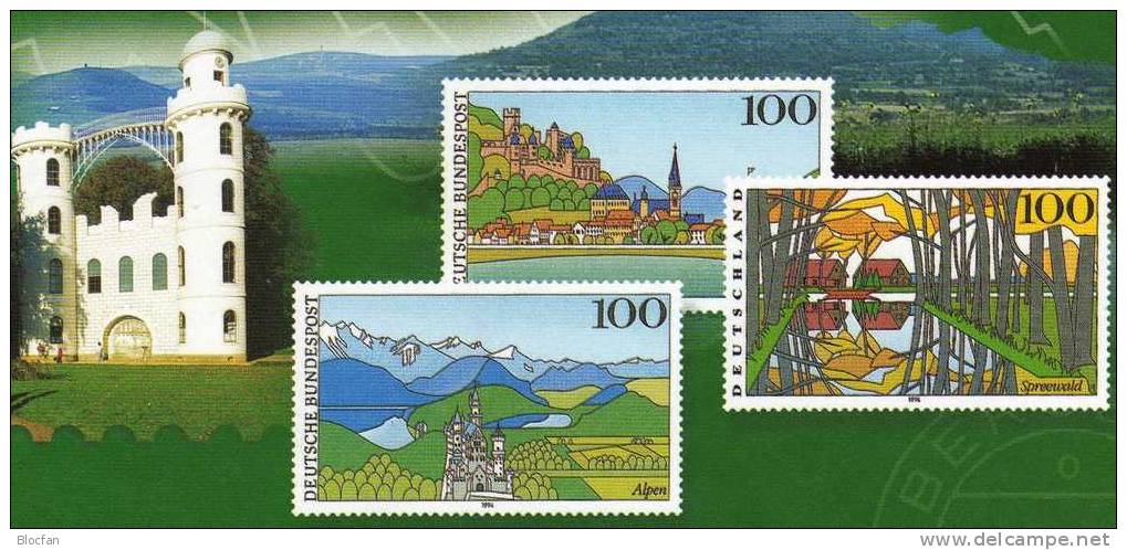 Buch Geschenk-Edition 1996 Bilder Aus Deutschland 5 Sets **/o 51€ Natur/Heimat Nature Landscape Stamps Book M/s Germany - Obj. 'Remember Of'