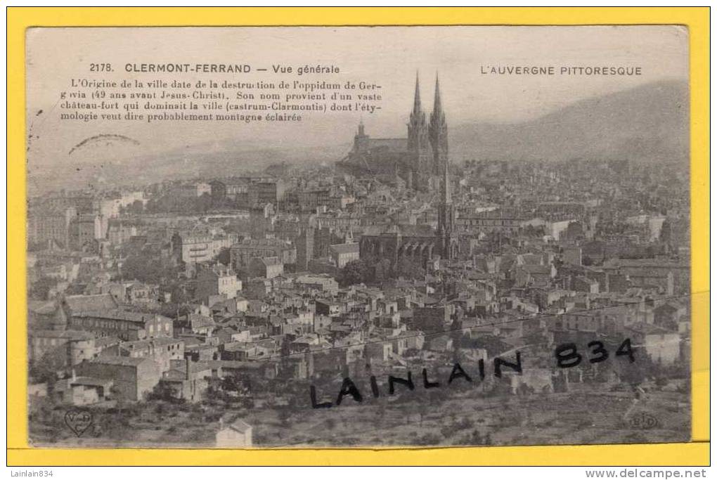 - Taxe De 10c Sur CP De Clermont-Ferrand -  Cachets Clermont Du 27 Mars 1916 Et BLOIS, Très Bon état. - 1859-1959 Lettres & Documents