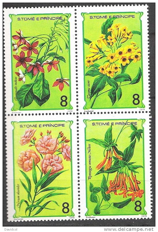 R462.-.ST. TOME E PRINCIPE .-. 1979 .-. SCOTT # : 503 - MNH .-. FLOWERS / FLORES . - St. Thomas & Prince