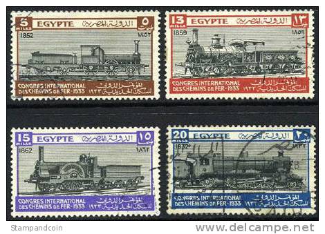 Egypt #168-71 Used Train Set From 1933 - Gebruikt