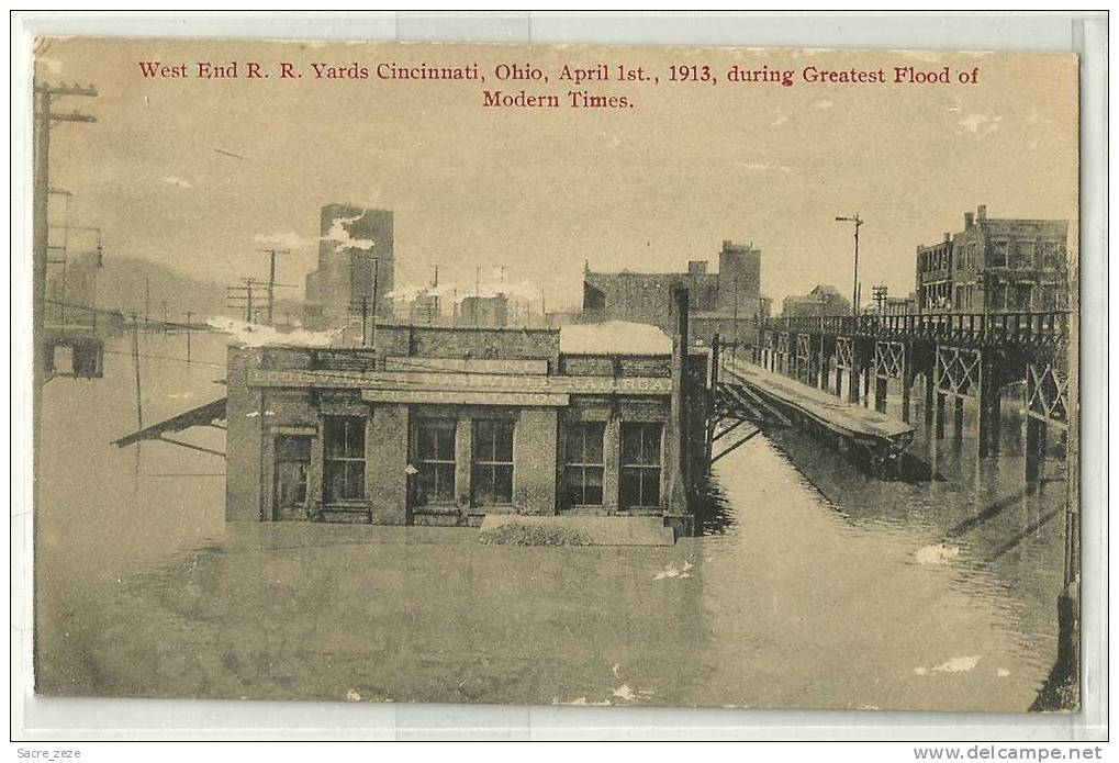 CINCINNATI-OHIO-1913-grea   Test  Flood Of Modern Times-inondations - Cincinnati