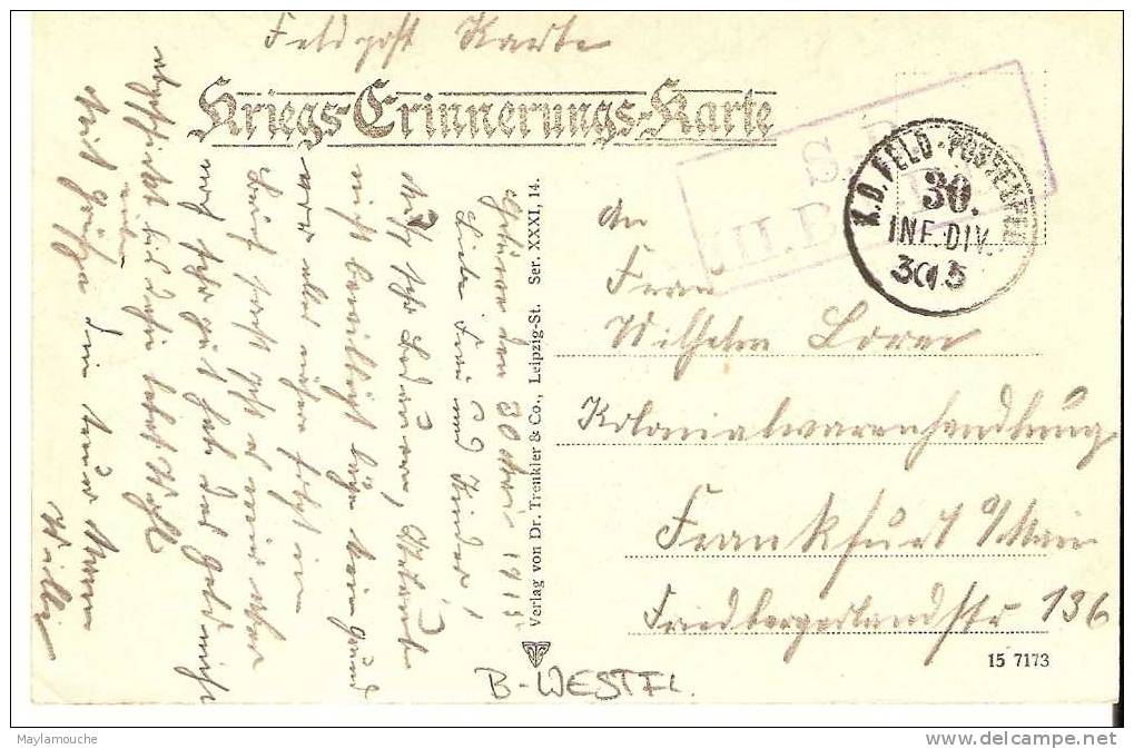 Becelaere Von Suden Gesehen   1915 Occupation Allemande (zonnebeke - Zonnebeke