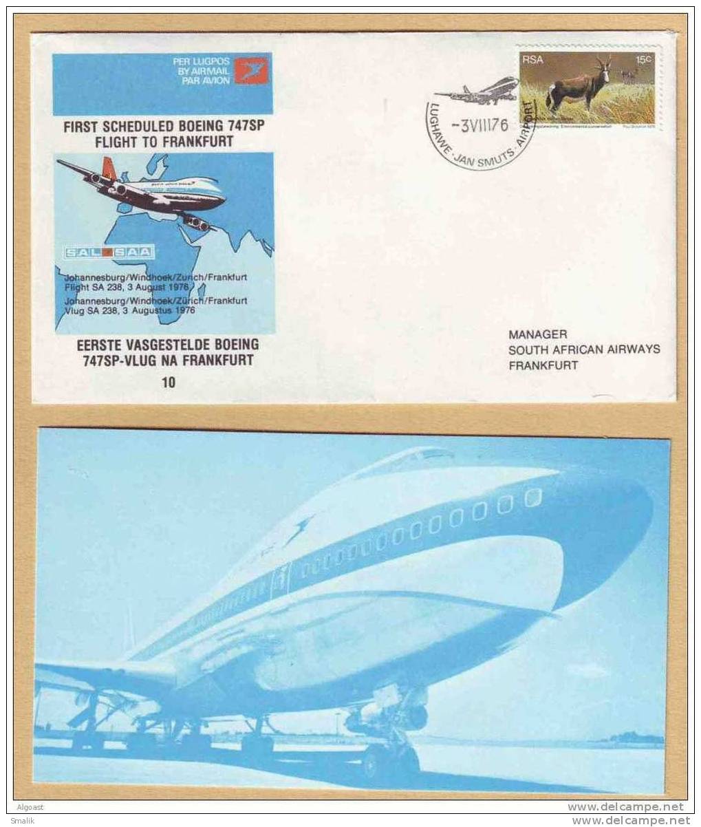 South Africa 1976, First Flght Cover BOEING 747 AEROPLANE To Frankfurt GERMANY - Unclassified