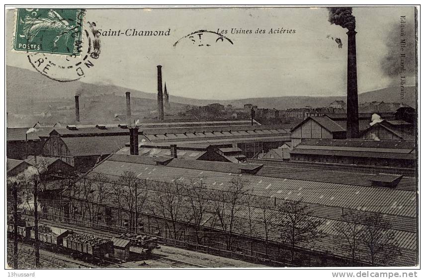 Carte Postale Ancienne Saint Chamond - Les Usines Des Aciéries - Industrie - Saint Chamond