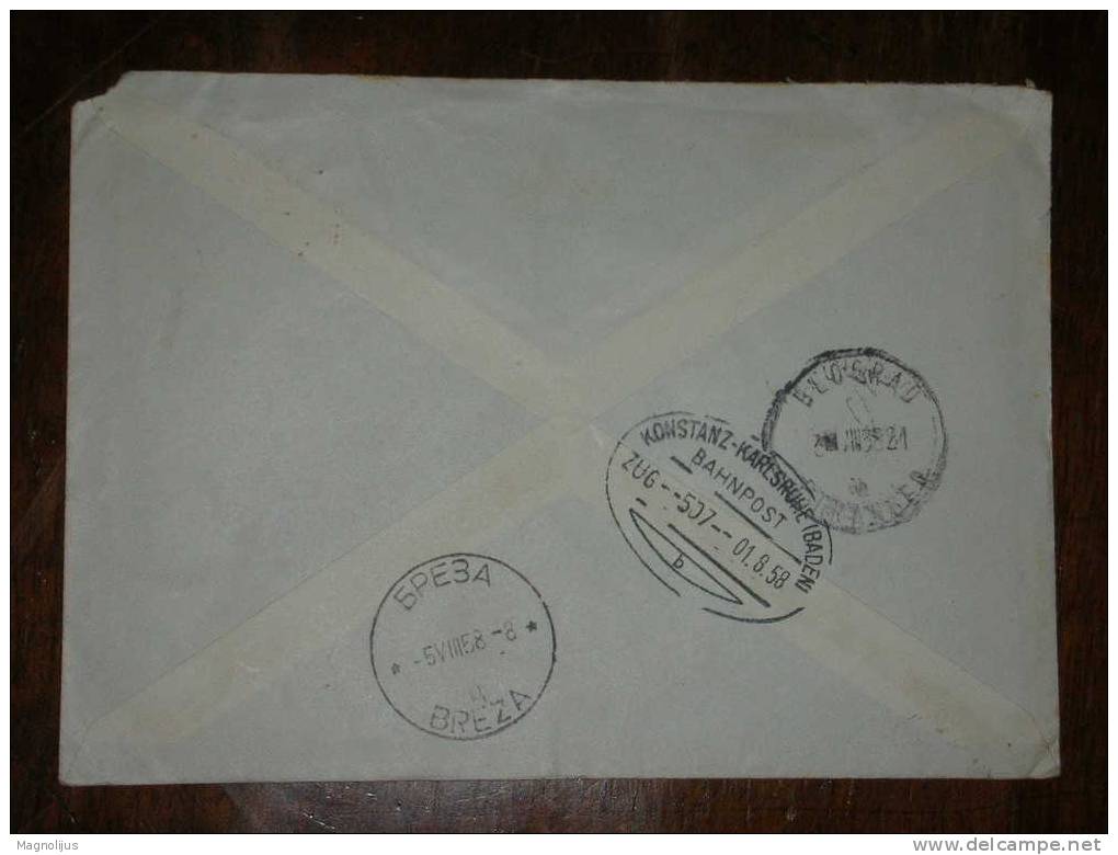 Germany,Federal Republic,Bundespost,Stamps,Cover,expres Letter,railway Station Stamp,Bahnpost - Cartas & Documentos