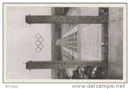 Germany-1936 Berlin Olympics 6pf Soccer,used Postcard ,Forum - Ete 1936: Berlin