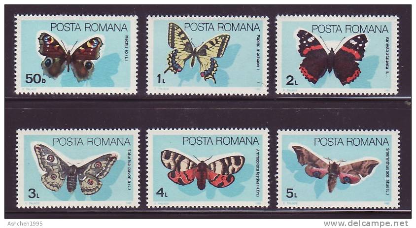 Romania Rumanien 1985, Mi 4159-4164, Butterflies --- MNH ** - Neufs