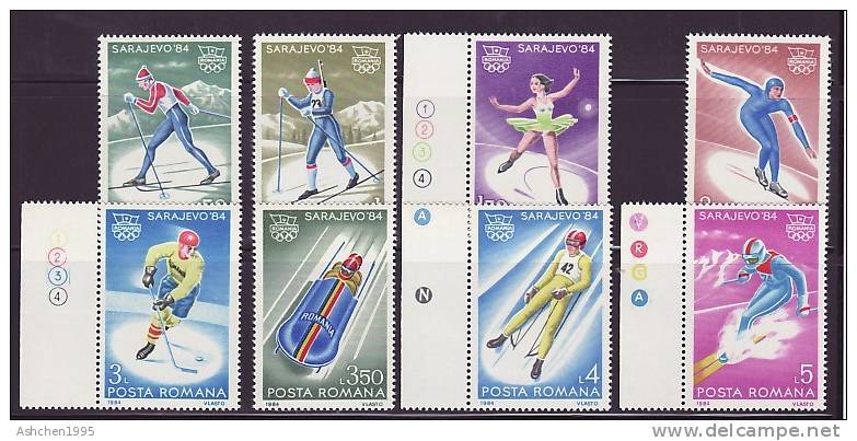 Romania Rumanien 1984, Mi 4003-4010, Winter Olympics --- MNH ** - Nuovi