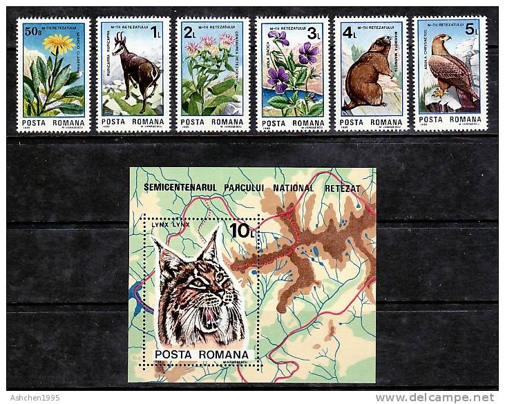 Romania Rumanien 1985, Mi 4172-4177, Retezat Natl. Park, 50th Anniv. --- MNH ** - Unused Stamps