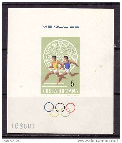 Romania Rumanien 1968, Mi Bl. 67, 19th Olympic Games, Mexico City  --- MNH ** - Unused Stamps