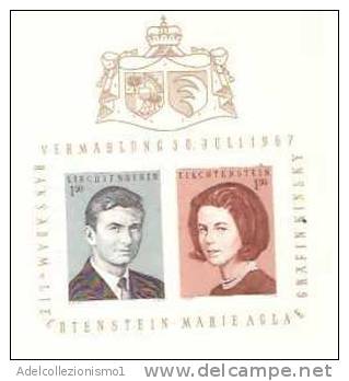 36979)foglio Commemorativo Reale Liechtenstein Con 2 Valori - Blokken