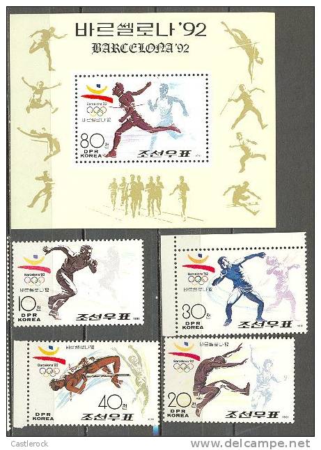 N)1991, KOREA, OLYMPIC GAMES(1), MNH, S/SHEET,SET 4 STAMPS. - Zomer 1992: Barcelona