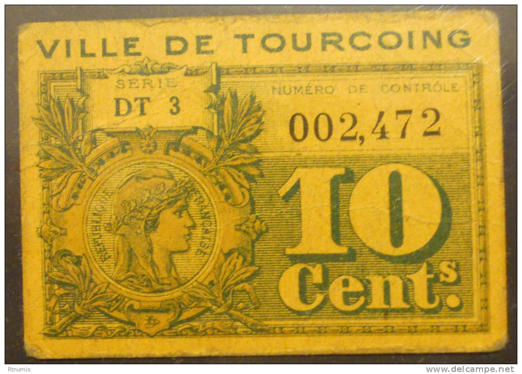 Tourcoing 59 10 Centimes Pirot 59-3236 TTB - Notgeld