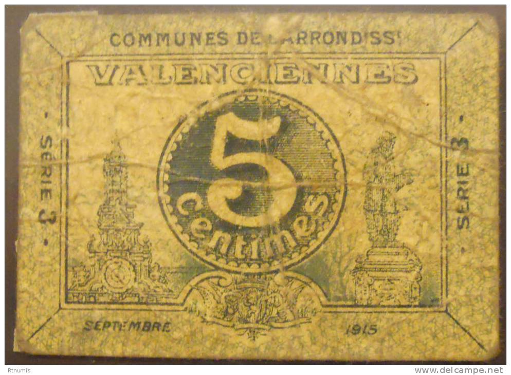 Valenciennes 59 5 Centimes Pirot 59-3242 TB R - Bons & Nécessité