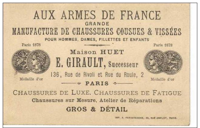 Chromos - Aux Armes De France Chaussures (les Huguenots ActeII) - Andere & Zonder Classificatie