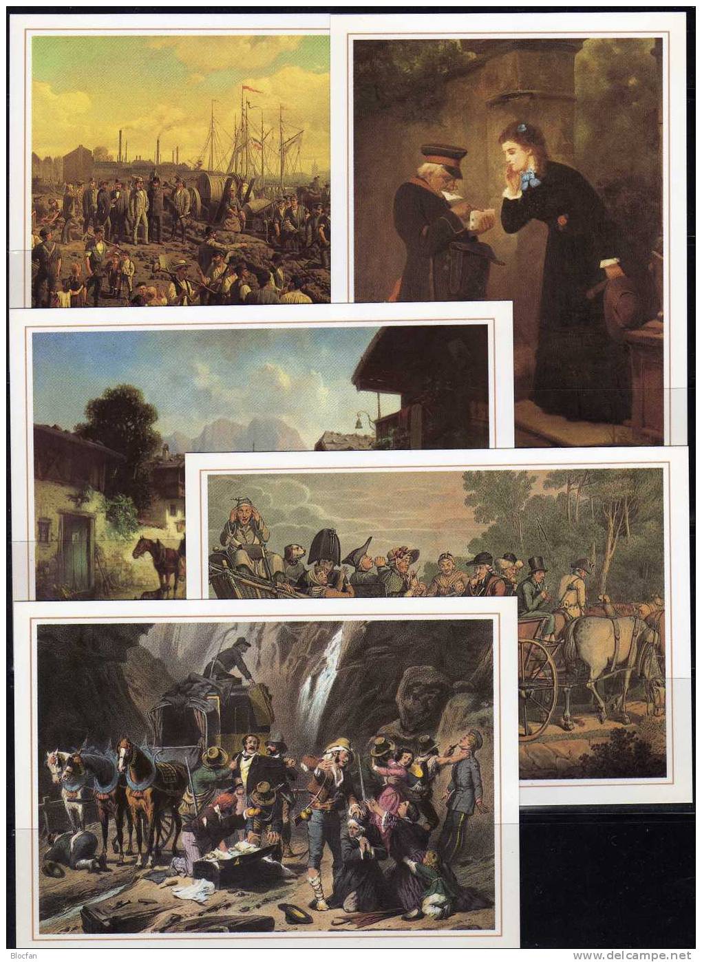 500 Jahre Post 1990 Jubiläums-Post-Karte 2/01-2/10 ** 12€ Historie Der Post Art History Painting Postcard Of Germany - Geïllustreerde Postkaarten - Ongebruikt