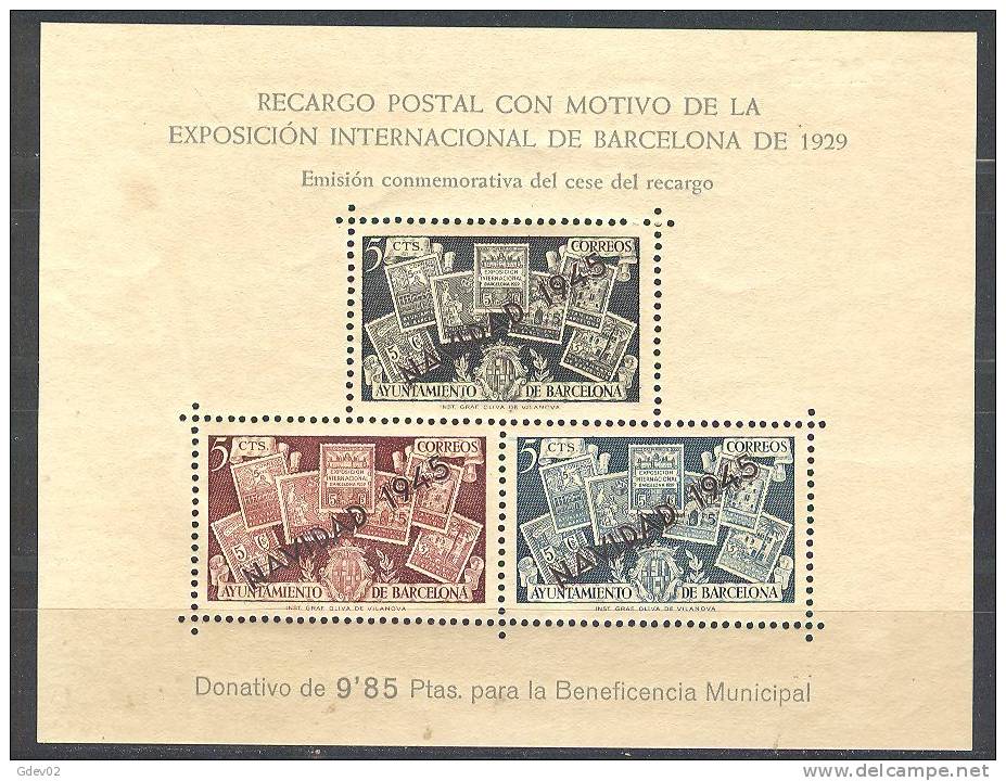 ESBCNNE32-L3642TEESBAR.España.Espagne.Espagne.EXPOSICION  DE BARCELONA 29.NAVIDAD 45.1945.(Ed NE 32**) S/c .MAGNIFICA - Barcelone