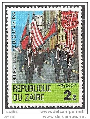 M993.-.ZAIRE.-.  1980 .-. SCOTT # : 960-965,967 - MNH .-. SALVATION ARMY BRASS PLAYERS.