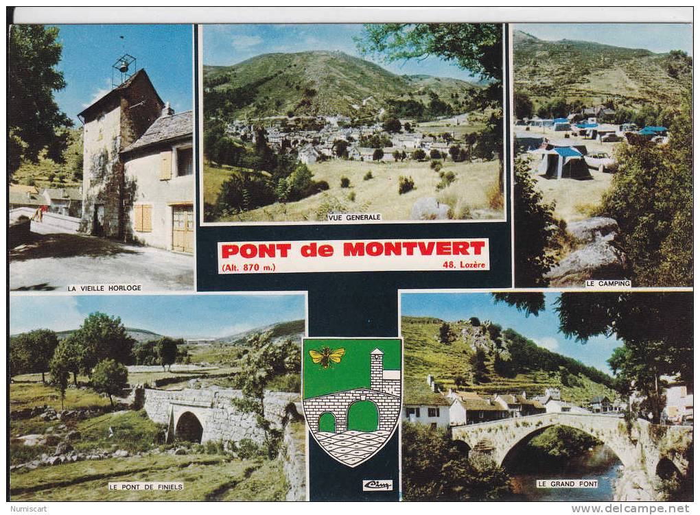 Pont De Montvert...multi-vues...animée...vieille Horloge...vue Générale...le Camping...grand Pont... - Le Pont De Montvert