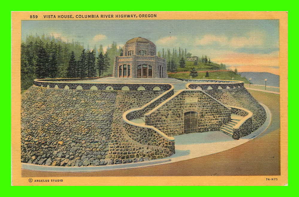 CROWN POINT, OR - VISTA HOUSE, COLUMBIA RIVER HIGHWAY - ANGELUS STUDIO - TRAVEL IN 1957 - - Autres & Non Classés