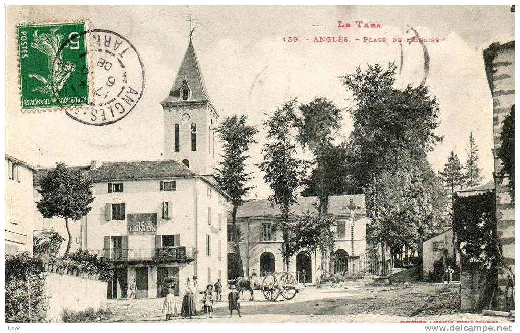 CPA - 81 -TARN - ANGLES - Place De L'église - 488 - Angles