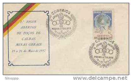 Brazil-1957 World Soccer Championship ,2nd Abertos De Pocos De Caldas Minas Gerais FDC - Other & Unclassified