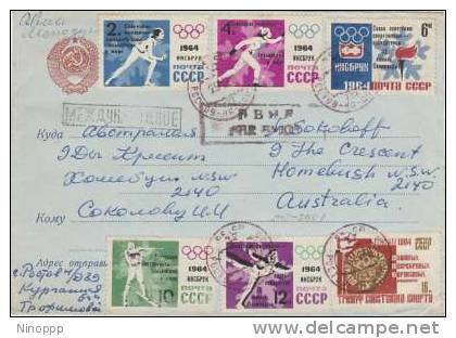 Russia-1964 Tokyo Olympics ,cover Sent To Australia - Summer 1964: Tokyo