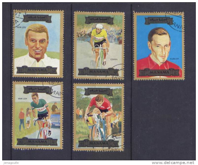 MANAMA AJMAN - Cyclistes  - Lot De 5 Timbres * - Manama