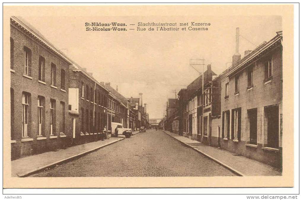 Sint Niklaas Waas Slachthuisstraat Met Kazerne (caserne), Camion, Uitg. Onbekend - Sint-Niklaas