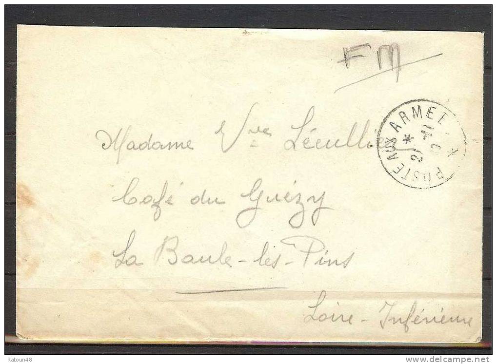 Lettre - En Franchise - Poste Aux Armées (étoile ) - Temporary Postmarks