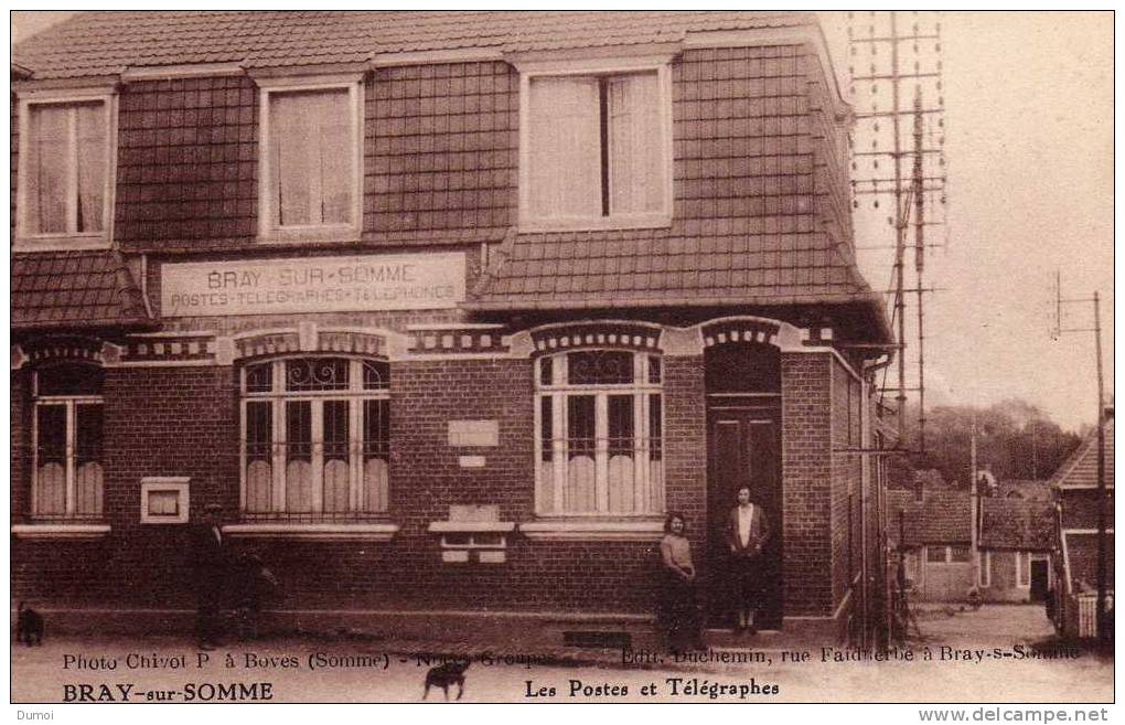 BRAY Sur SOMME   -   LES POSTES Et TELEGRAPHES  (animée) - Bray Sur Somme