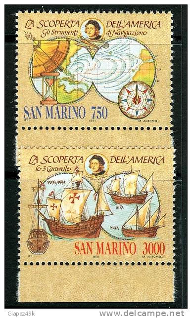 San MARINO 1991 - C. COLOMBO - Al FACCIALE - Serie Compl. ** - Cat. 5 €  - Lotto N. 407 - Unused Stamps