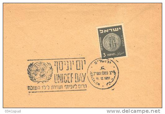 1951  Israel   Journée  Giornata  Day  Unicef  Sur Lettre - UNICEF