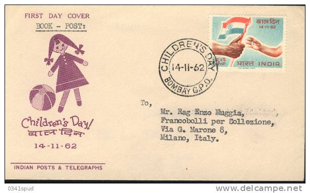 1962   India   FDC  Enfance  Infanzia  Children´s Day  Sur Lettre - UNICEF