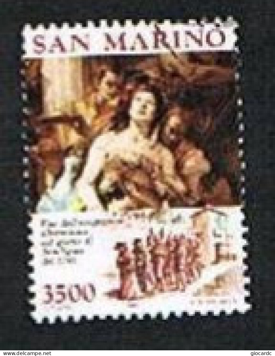 SAN MARINO CAT.UNIF.  1275 - 1990 250^ ANNIV. DELLA LIBERAZIONE DALL'OCCUPAZIONE ALBERONIANA  - USATI (°) - Gebraucht