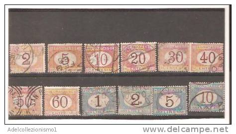 37003) ITALIA-Cifra Entro Un Ovale - Segnatasse - 1870 / 1890-USATI-12 VALORI - Taxe