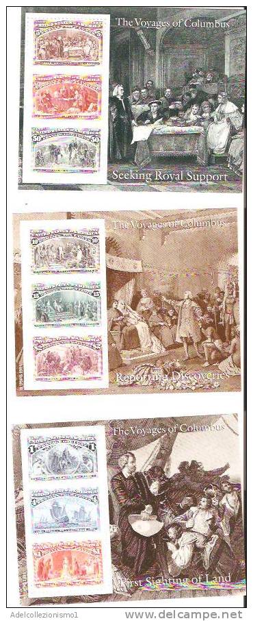 37017)n°6 Fogli Commemorativi Cristoforo Colombo 1991 - Con Valore - Sheets