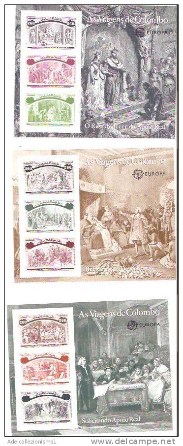 37018)n°6 Fogli Commemorativi Cristoforo Colombo 1992 - Con Valore - Full Sheets & Multiples