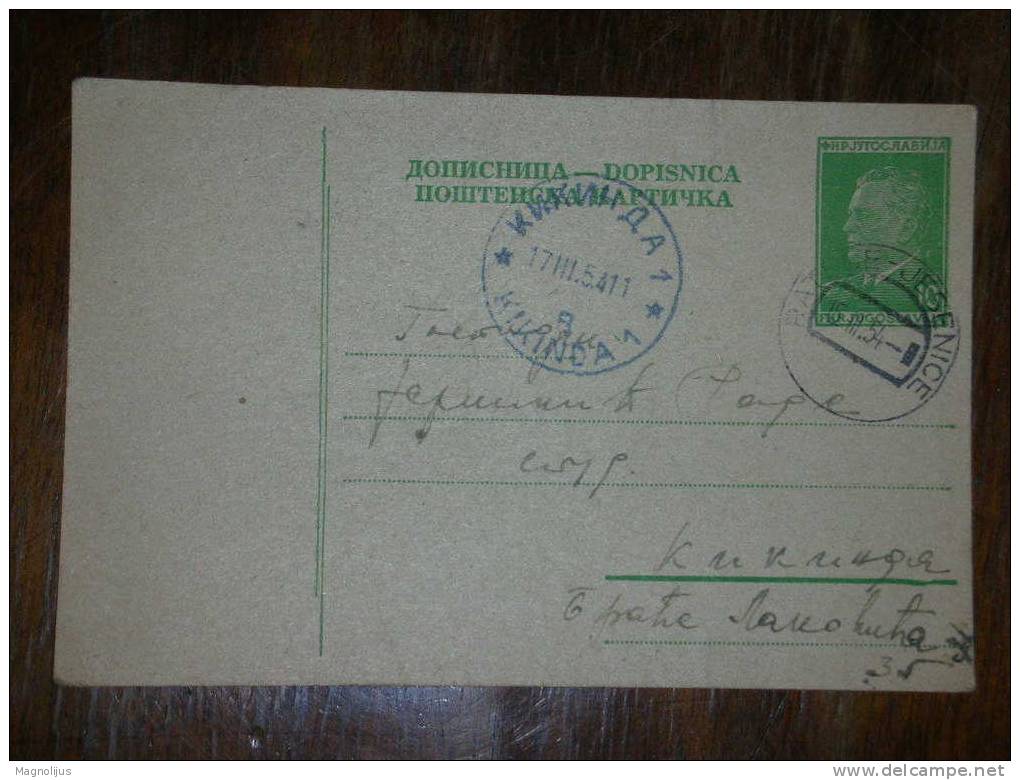 Yugoslavia,FNRJ,Stationery,10 Dinars,Tito,Green,Railway Ratece-Jesenice Stamp,postcard - Joegoslavië