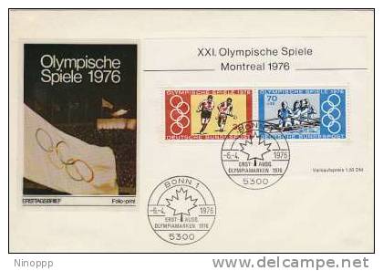 Germany-1976 Montreal Olympic Games Souvenir Sheet FDC - Ete 1976: Montréal