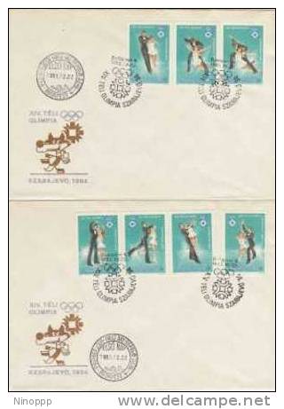 Hungary-1983 Sarajevo Olympics Set 2 FDCS - Inverno1984: Sarajevo