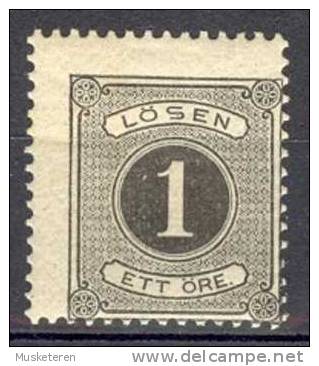 Sweden Postage Due 1874-77 Mi. 1 B   1 Ö Lösen Perf. 13 MH - Impuestos