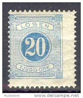 Sweden Postage Due 1874-77 Mi. 6 B   20 Ö Lösen Perf. 13 MH - Postage Due