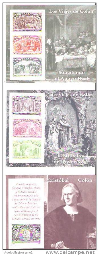 37111)n°6 Fogli Commemorativi Cristoforo Colombo 1992 - Con Valore - Hojas Completas