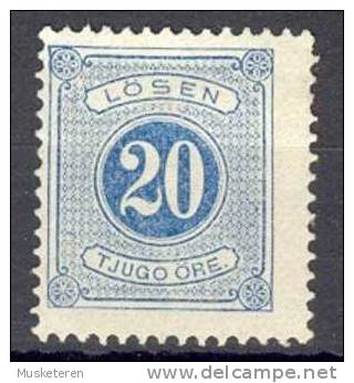 Sweden Postage Due 1874-77 Mi. 6 B   20 Ö Lösen Perf. 13 MNG - Taxe