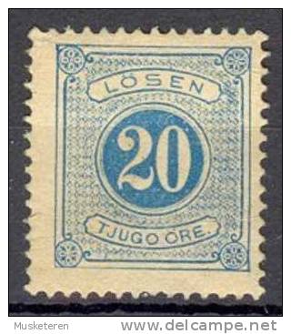 Sweden Postage Due 1874-77 Mi. 6 B   20 Ö Lösen Perf. 13 MNG - Postage Due